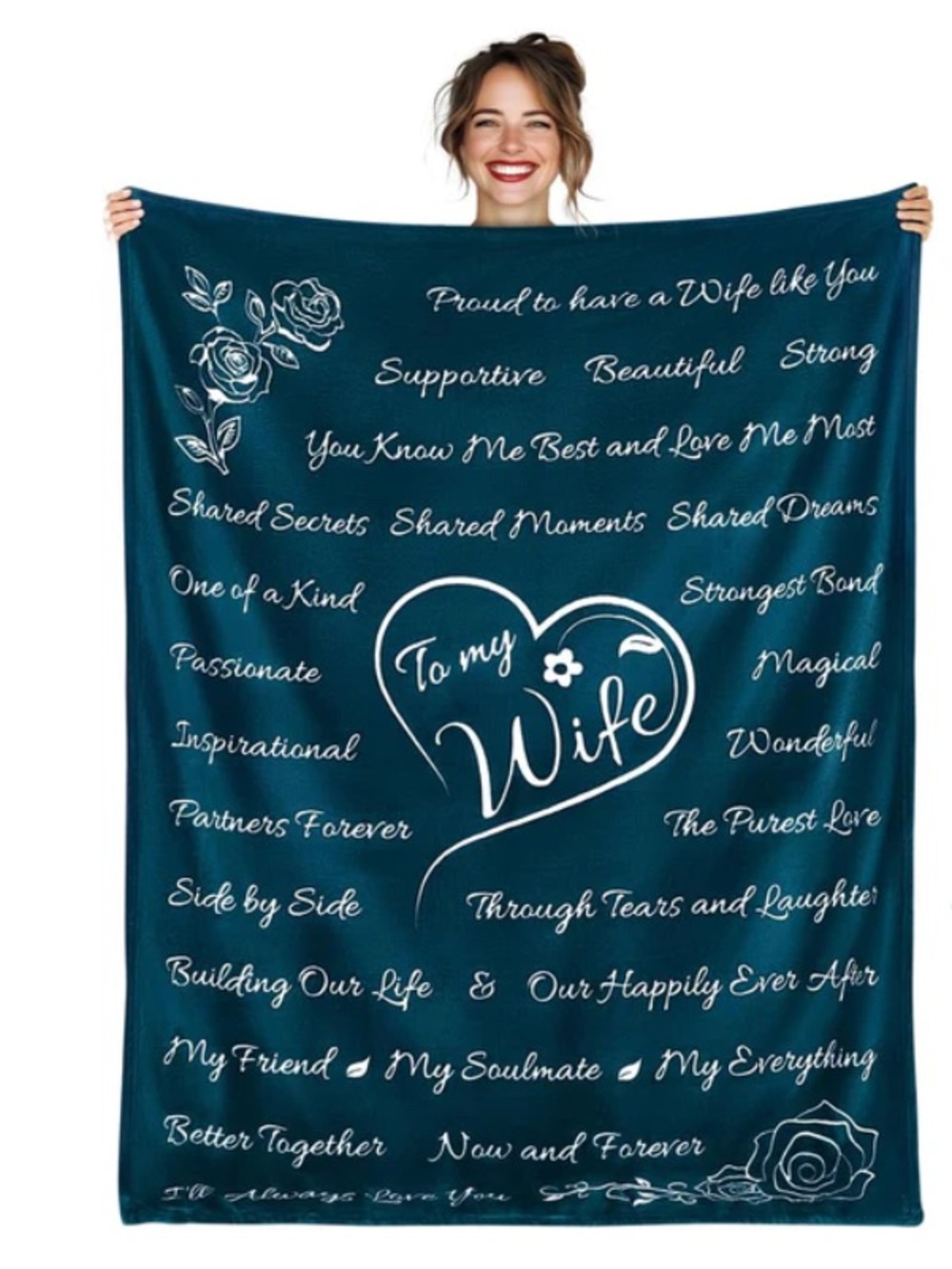 NWT  Butter Tree Blanket To My Wife Silver Sentimental Throw Blanket